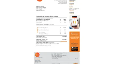 New Zealand Genesis Gas Utility Bill Word And PDF Template (3 pages)