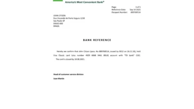Download Brazil TD Bank Reference Letter Templates