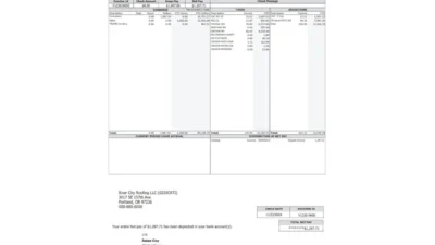 USA River City Roofing LLC Pay Stub Template In Word And PDF Format