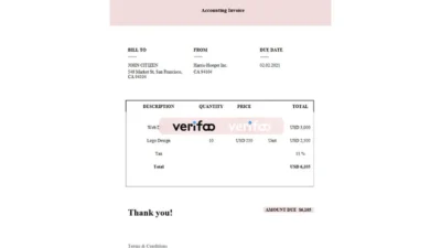 USA Harris-Hoeger Inc invoice template in word and pdf format