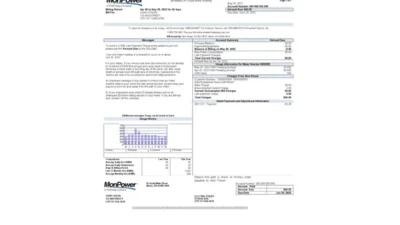 USA Mon Power Utility Bill Template In Word And PDF Format