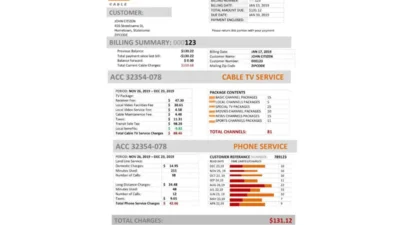 USA Marine Local Cable Utility Bill Template In Word And PDF Format