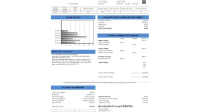 USA Georgia Savannah utility bill template in Word and PDF format