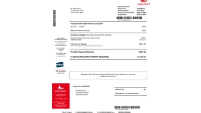 New Zealand Contact Energy Proof Of Energy Word And PDF Template
