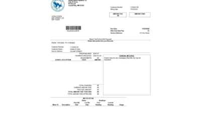 USA Nevada Big Bend Water District utility bill template