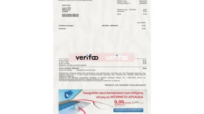 Lithuania Utility Bill psd Template: Lithuania Proof of address psd template