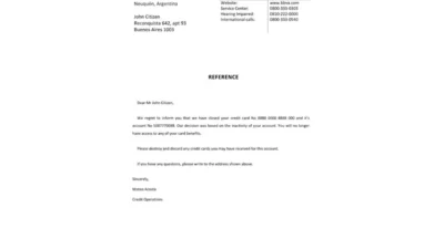 Argentina BBVA Bank Reference Letter Template