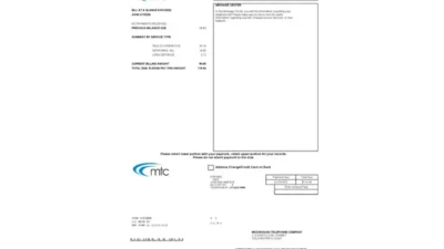 USA Illinois MTC Utility Bill Word And PDF Template