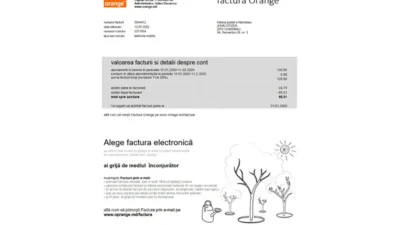 Moldova Orange utility bill template fully editable in PSD format