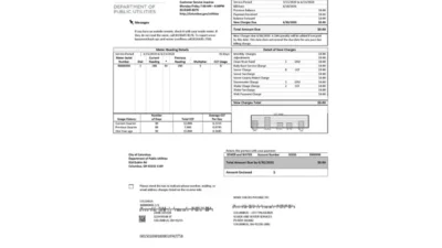 USA Ohio City Of Columbus Utility Bill Word And PDF Template
