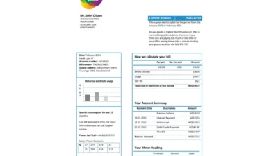 New Zealand Trustpower Utility Bill Template In Word And PDF Format