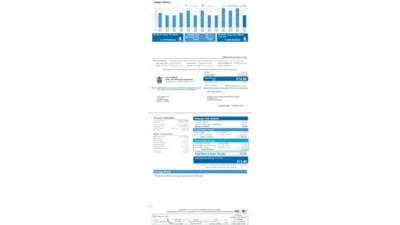USA Michigan Water And Sewerage Department Utility Bill Word And PDF Template (2 pages)
