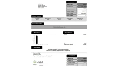Australia Utilibill easy to fill template in Word and PDF format