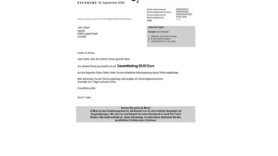 Germany RECHNUNG O2 Utility Bill Template In Word And PDF Format