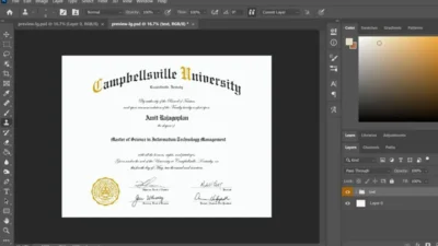 Campbellsville University Certificate PSD Template