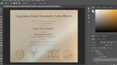 Fake Certificate From California State University Long Beach PSD Template