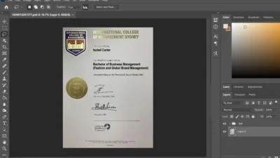 Fake Certificate From ICMS Bachelor PSD Template