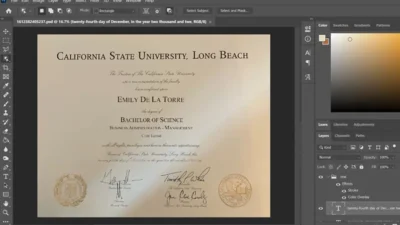 Fake Certificate From Bakersfield College PSD Template
