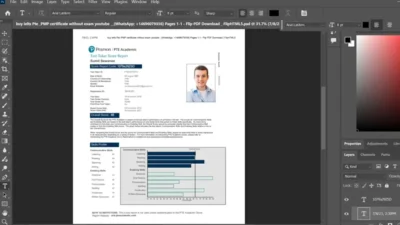 Fake PTE Certificate PSD Template