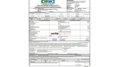 TWO WHEELER POLICY CERTIFICATE OF INSURANCE Template