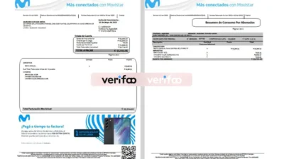 Costa Rica Movistar (Telefónica) Electronic Invoice Template in Word and PDF Format