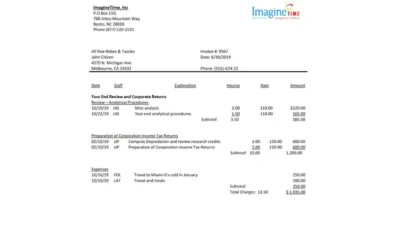 Australia Imagine Time utility bill template in Word and PDF format