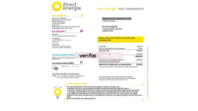 France Direct Energie Utility Bill Template in Word and PDF Format