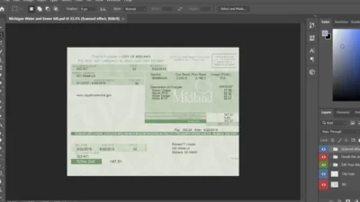 Michigan Water and Sewer bill psd template