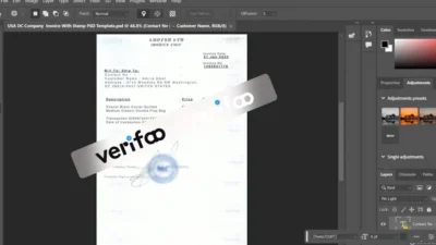 USA DC Company Invoice With Stamp PSD Template