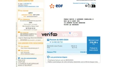 France Edf Energy utility Bill Template In Word And PDF Format