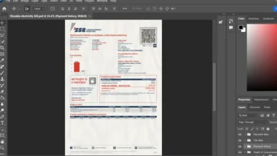 Slovakia Stredoslovenka Energetika utility bill PSD Template