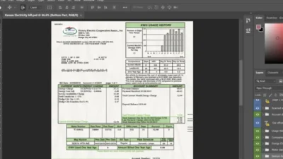 Kansas Victory Electric Bill PSD Template