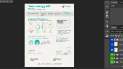 Canada Ontario utility bill psd template
