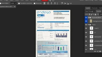 spanish electric bill PSD Template