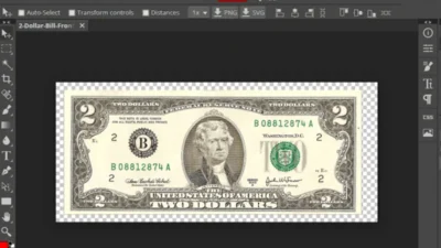 2$ two American Dollar Template in psd format