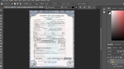 Fake California Death Certificate PSD Template