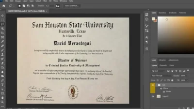 Sam Houston State University Certificate PSD Template
