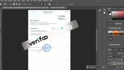 USA DC Company Invoice With Stamp PSD Template
