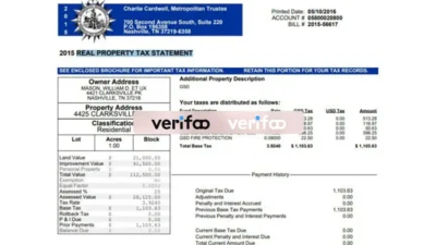REAL PROPERTY TAX STATEMENT Template