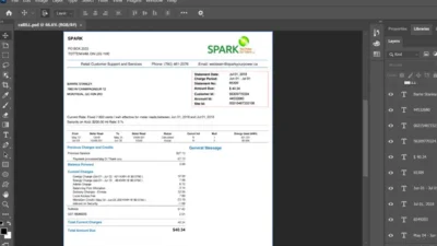 Canada Spark utility bill PSD template