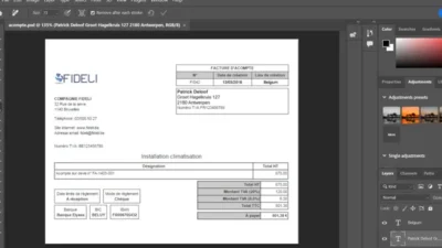 Belgium Fideli Utility Bill Psd Template