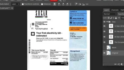 Azerbaijan Socar electricity utility bill template, fully editable in PSD format