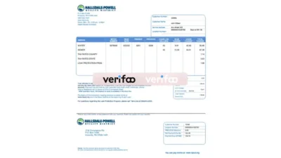 USA Hallsdale-Powell Utility Bill Template In Word And PDF Format