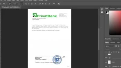 Ukraine Private Bank Letter Template in PSD Format