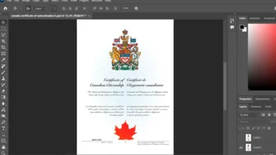 canada certificate of naturalization PSD Template 2025