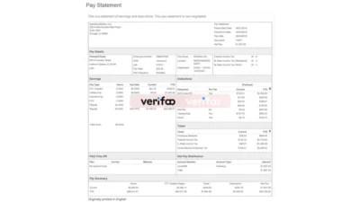 Motorola Mobility LLC Pay Statement Template