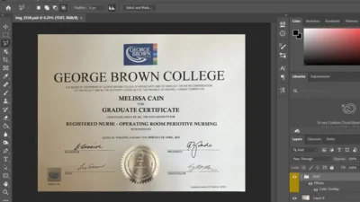 George Brown College Graduate Certificate PSD Template