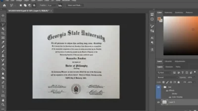 Georgia State University Certificate PSD Template