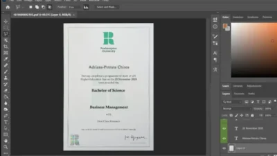 University Of Roehampton Certificate PSD Template