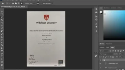 Middlesex University Certificate PSD Template